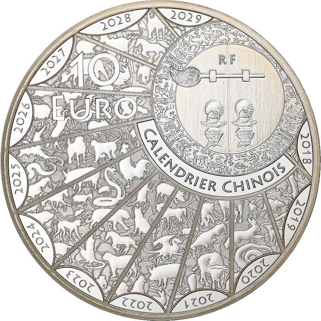France, 10 Euro, Calendrier Chinois, Proof, 2018, Paris, Silver, MS(63)