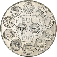 France, Ecu, 1987, Silver, Europa, MS(63)