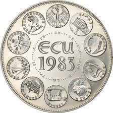 France, Ecu, 1983, Silver, Europa, MS(63)