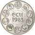 France, Ecu, 1983, Silver, Europa, MS(63)