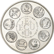 France, Ecu, 1980, Silver, Europa, MS(63)