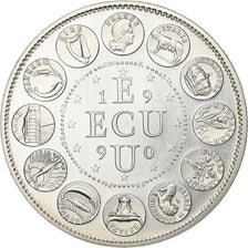 France, Ecu, 1990, Silver, Europa, MS(63)