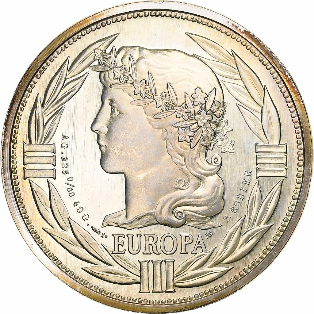 France, Ecu, 1990, Silver, Europa, MS(63)