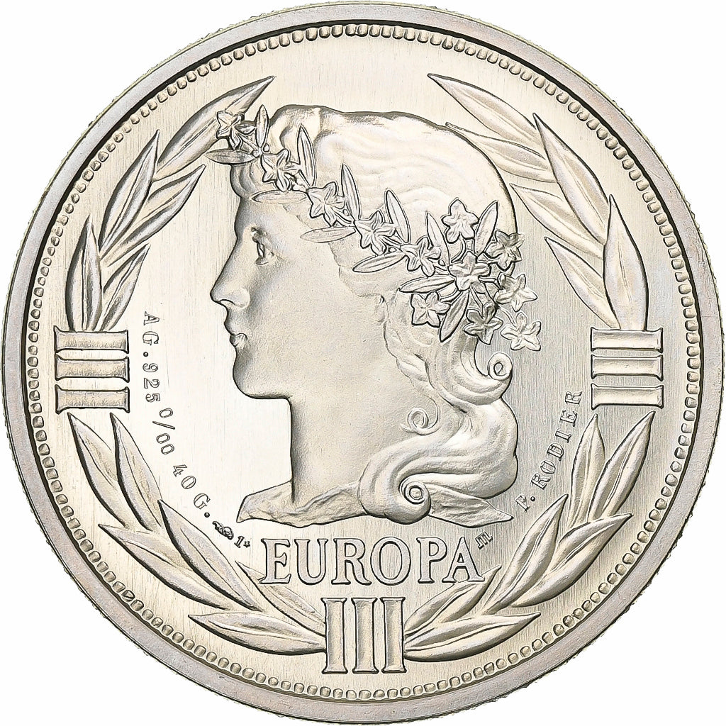 France, Ecu, 1992, Silver, Europa, MS(63)