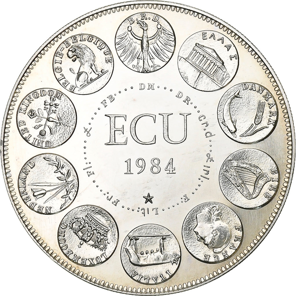France, Ecu, 1984, Silver, Europa, MS(63)