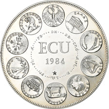 France, Ecu, 1984, Silver, Europa, MS(63)