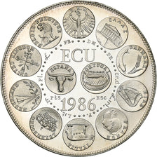 France, Ecu, 1986, Silver, Europa, MS(63)