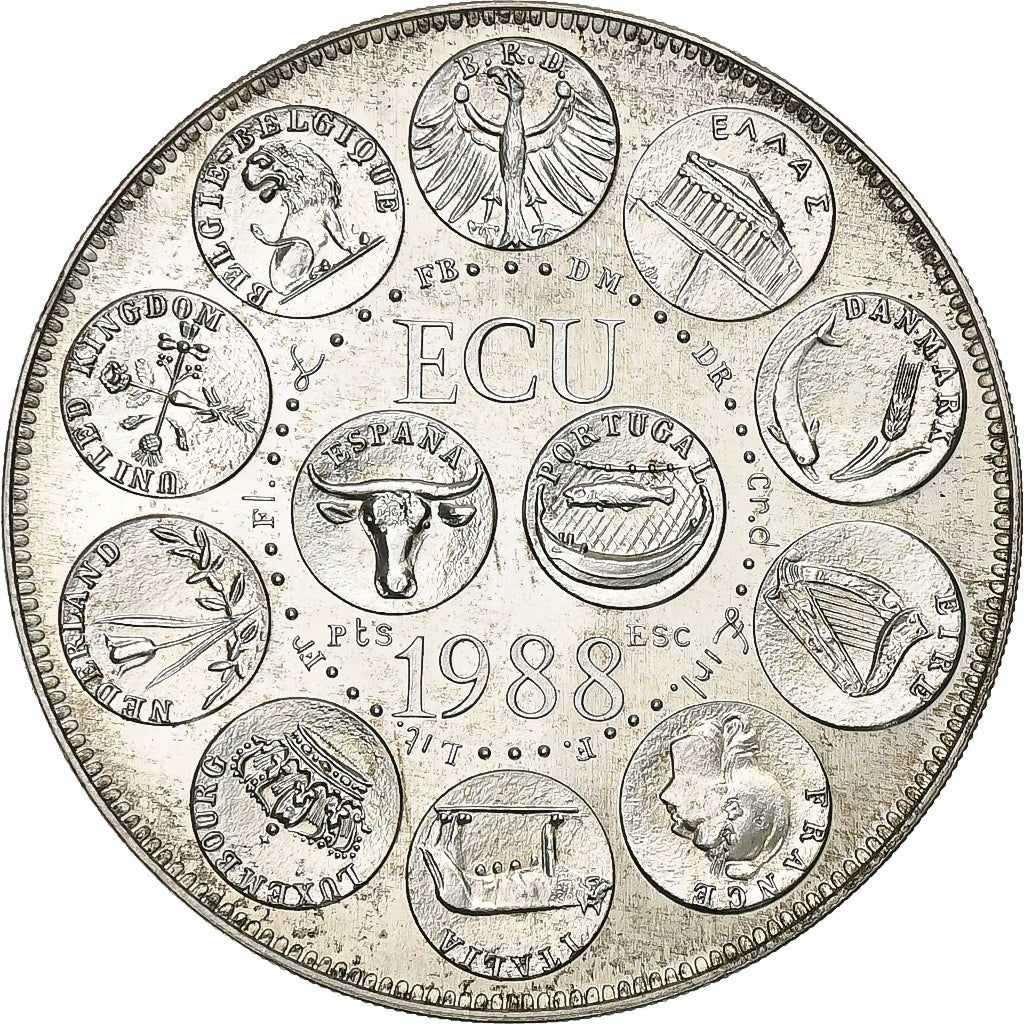 Francia, Ecu, 1988, Argento, Europa, SPL