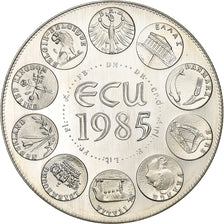 France, Ecu, 1985, Silver, Europa, MS(63)