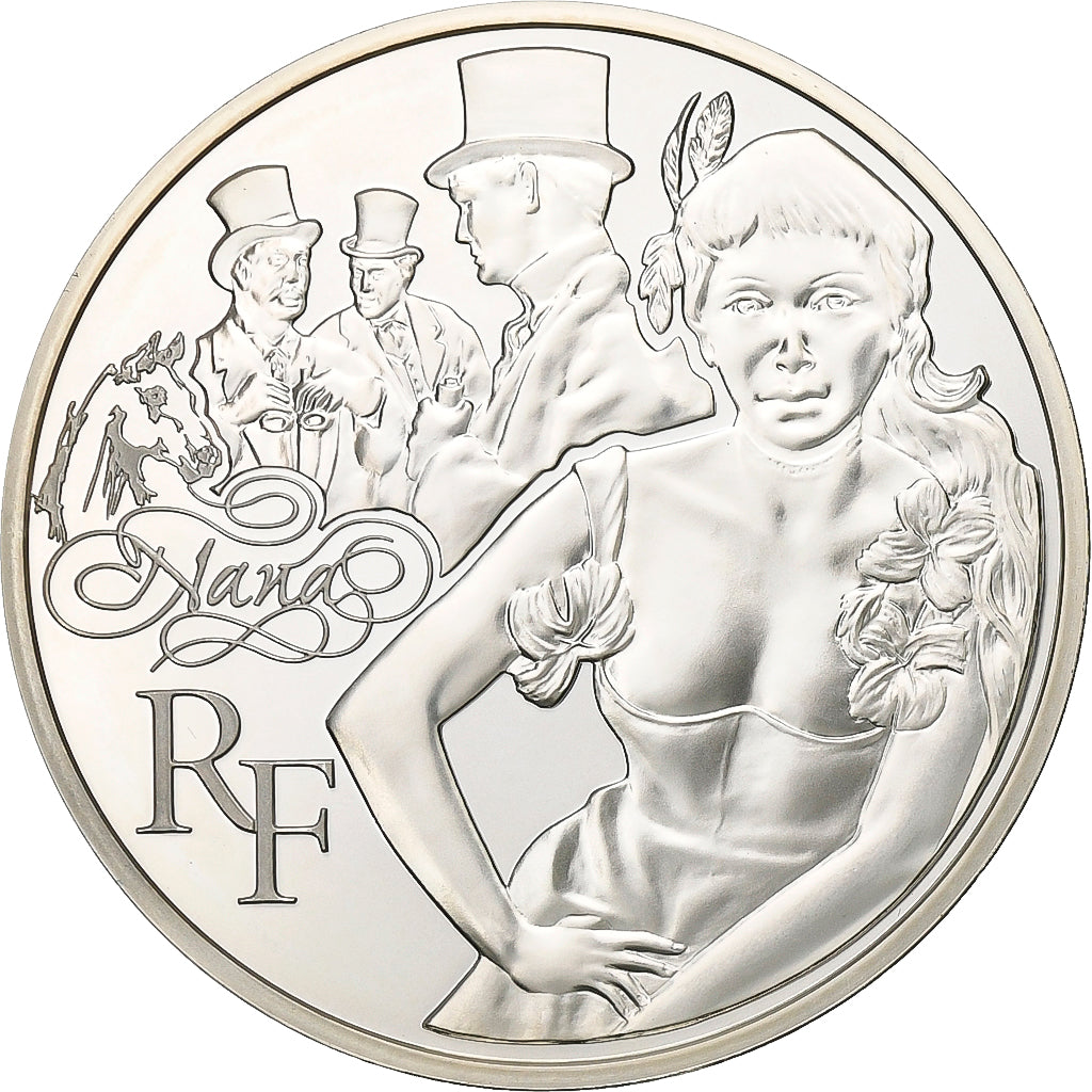 France, 10 Euro, Emile Zola Nana, 2011, Paris, Argent, SPL, KM:1829