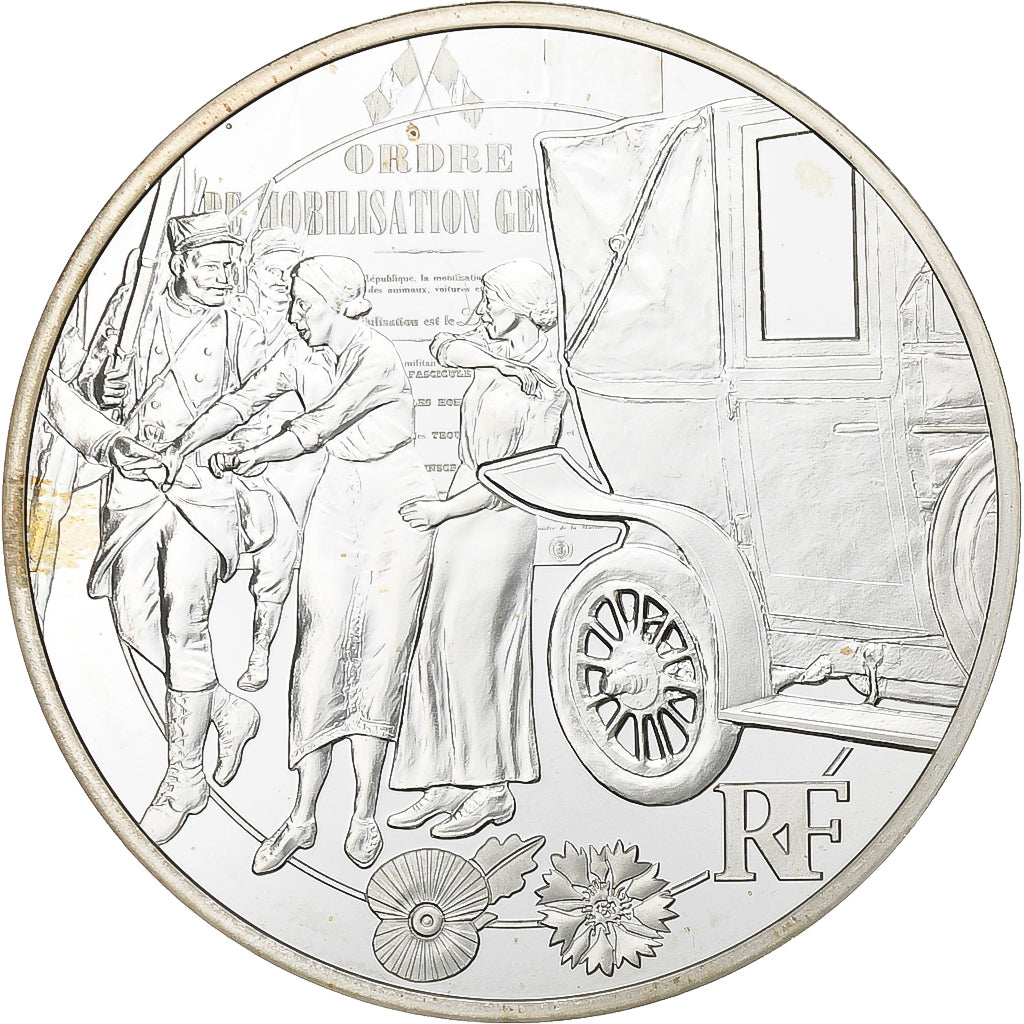 France, 10 Euro, Les Taxis de la Marre, Proof, 2014, Paris, Silver, MS(63)