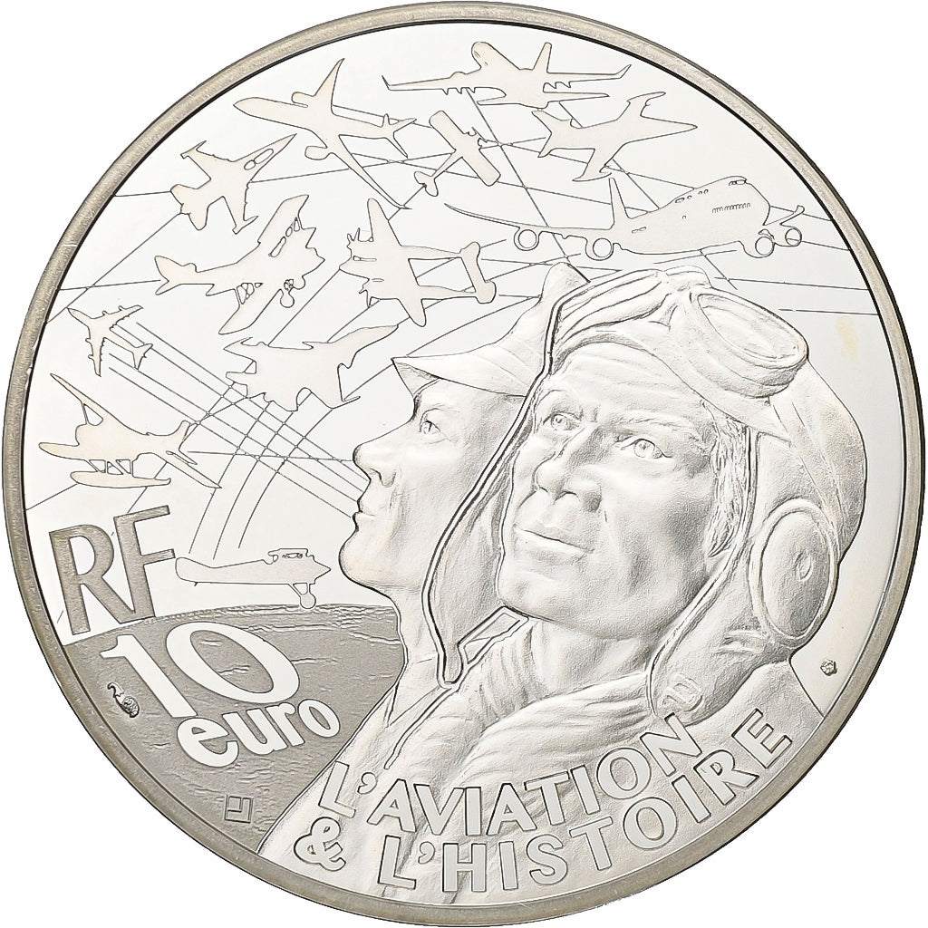 Francja, 10 Euro, New York - Paris 21 Mai 1927, Proof, 2017, Paris, Srebro