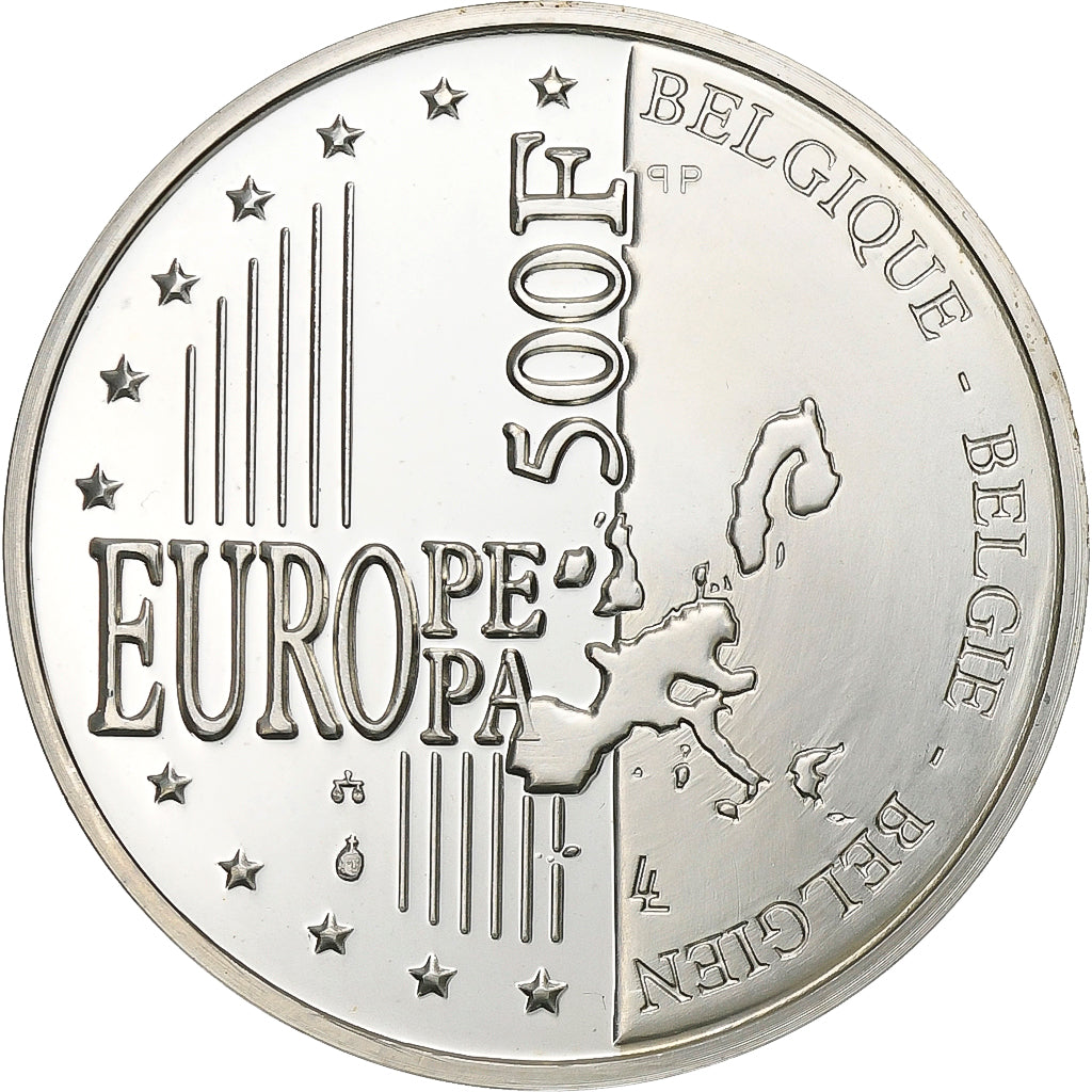 Belgium, 500 Francs, 500 Frank, Europa, 1999, Brussels, Silver, MS(63), KM:212