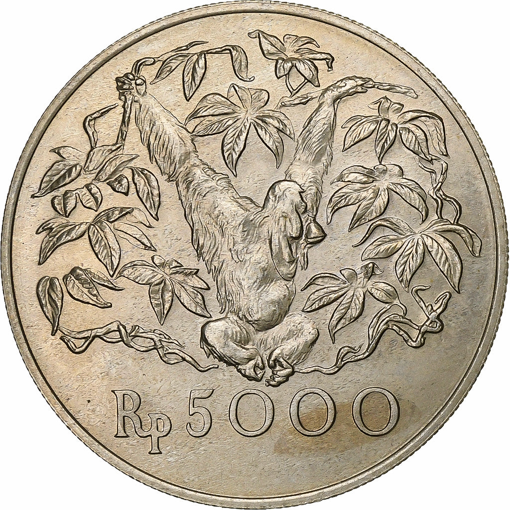 Indonesia, 5000 Rupiah, 1974, Silver, AU(55-58), KM:40