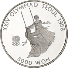 Corée du Sud, 5000 Won, XXIV OLYMPIAD SEOUL 1988, 1987, Seoul, Argent, SPL