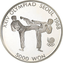 South Korea, 5000 Won, XXIV OLYMPIAD SEOUL 1988, 1987, Seoul, Silver, MS(63)
