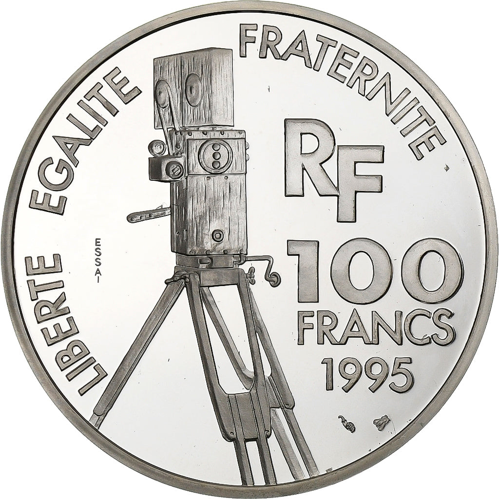 Francia, 100 Francs, Charlie Chaplin, 1995, Paris, Plata, SC, KM:1076