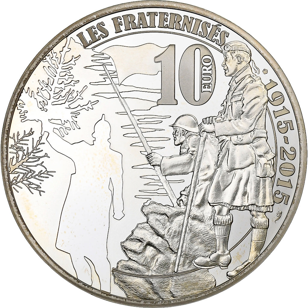 Frankreich, 10 Euro, Les Fraternisés, PP, 2015, Paris, Silber, UNZ