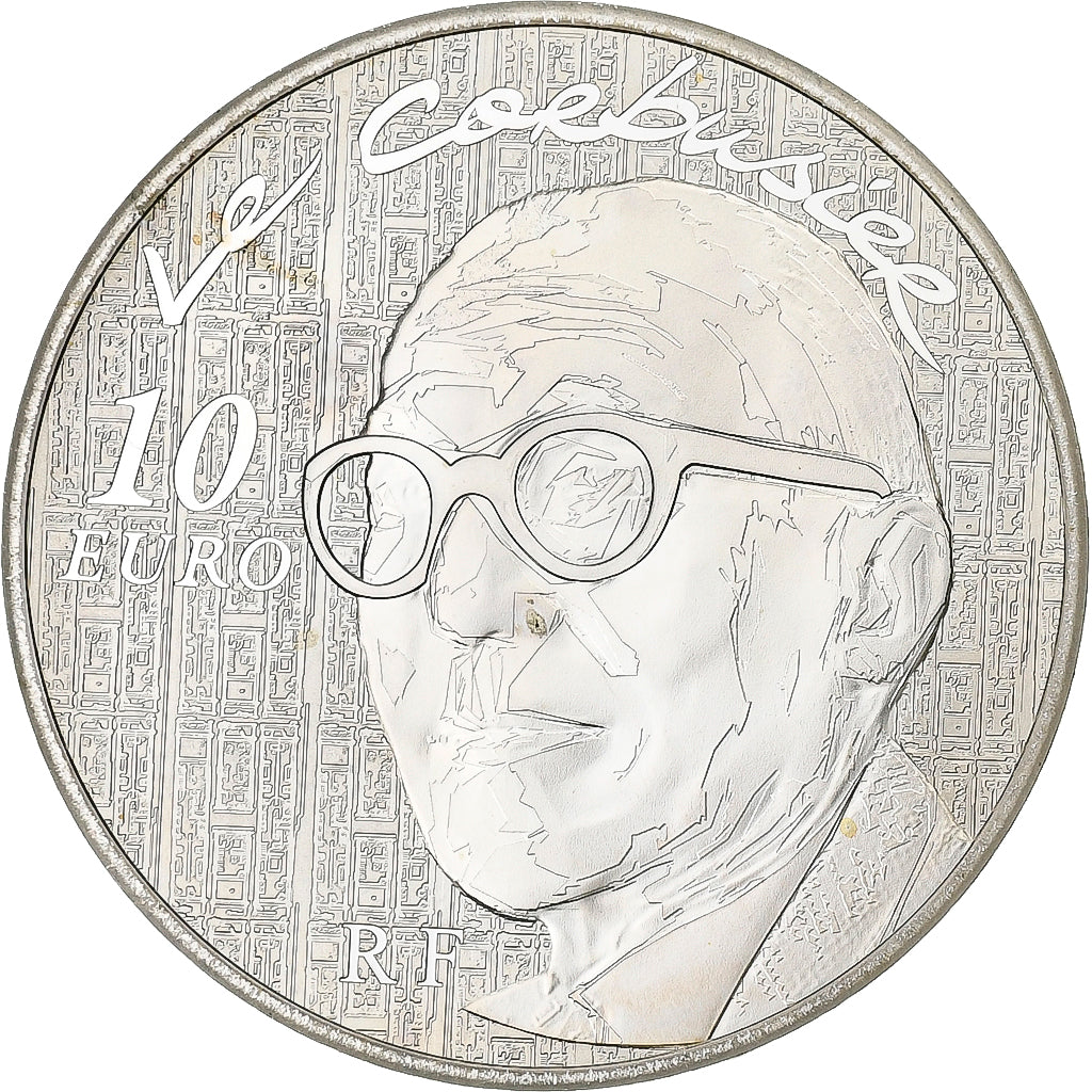 Francia, 10 Euro, Le Corbusier, FS, 2015, Paris, Argento, SPL