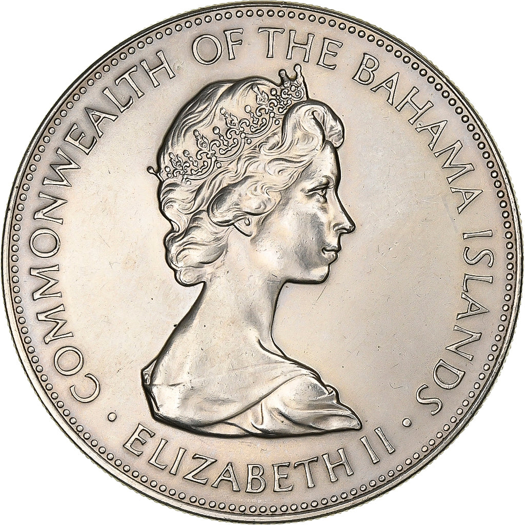 Bahamas, Elizabeth II, 5 Dollars, 1971, Franklin Mint, Silver, MS(63), KM:24