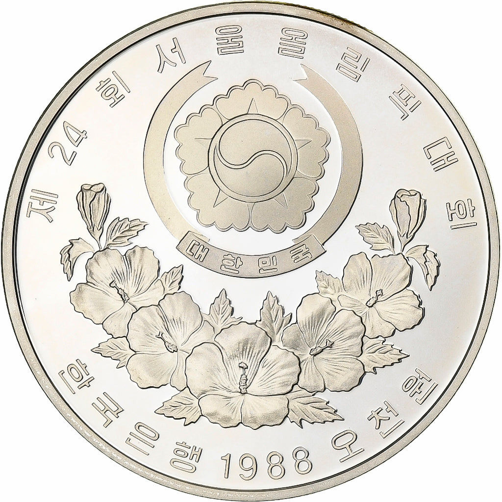 KOREA - ZUID, 5000 Won, XXIV OLYMPIAD SEOUL 1988, 1988, Seoul, Zilver, UNC-