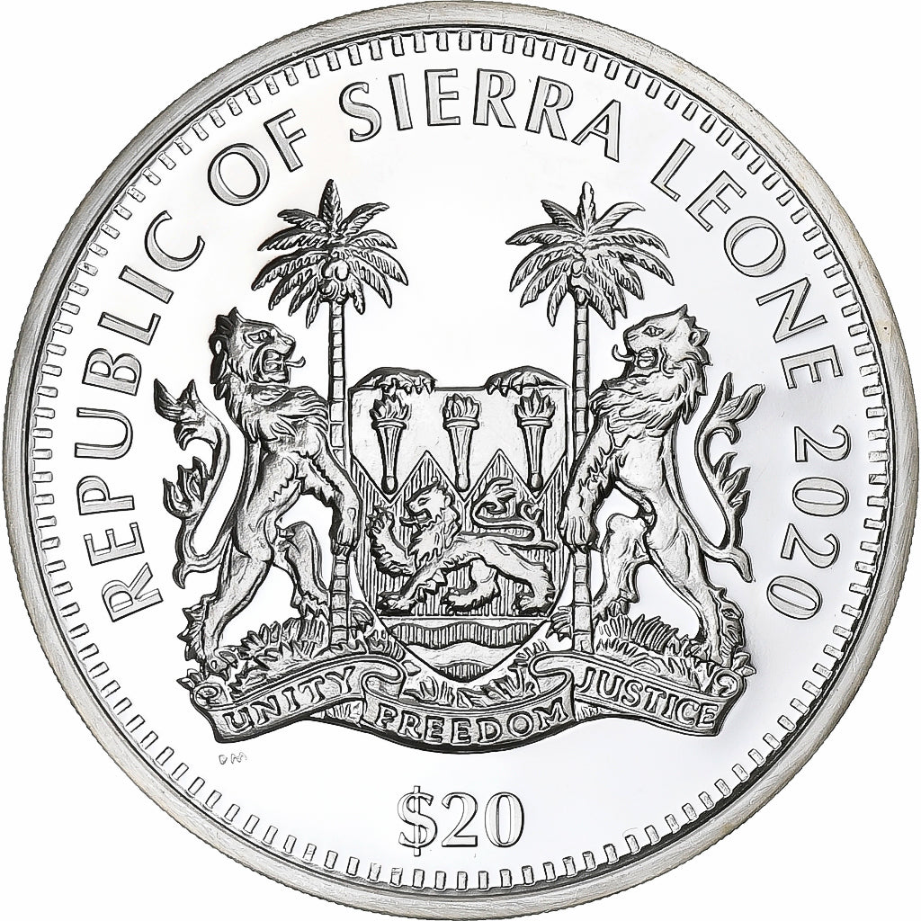 Sierra Leone, 20 Dollars, 2020, Félins - Panthère, Argento, SPL