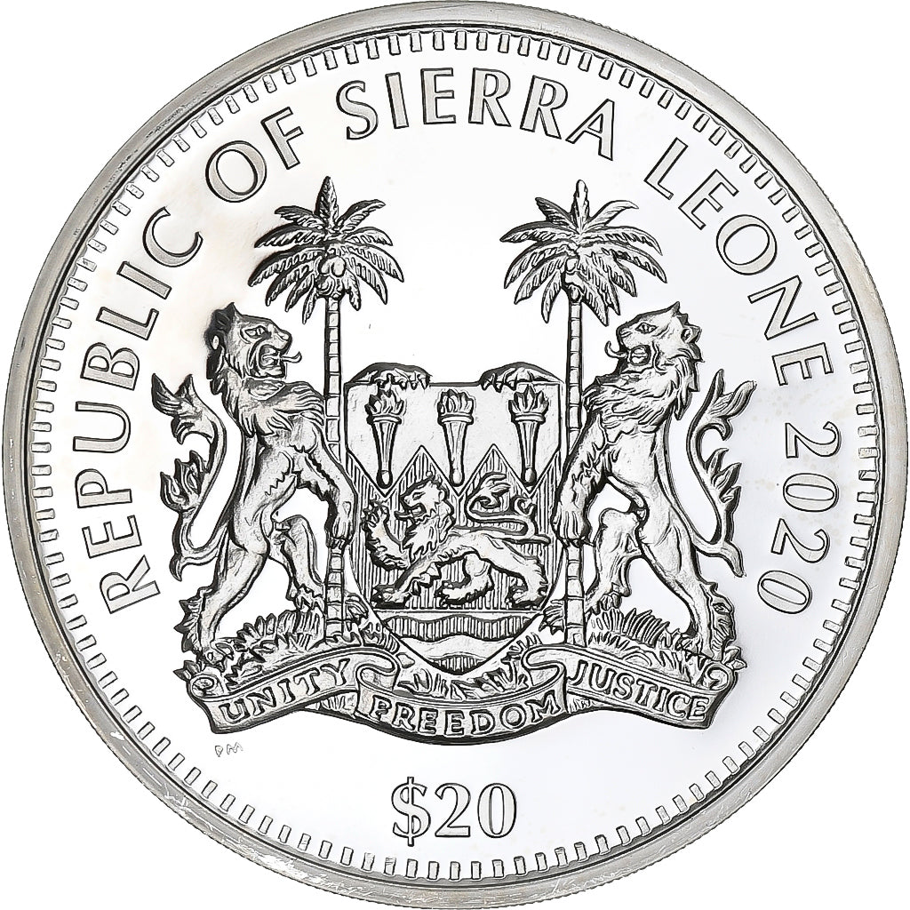 Sierra Leone, 20 Dollars, 2020, Félins - Lion, Silver, MS(63)