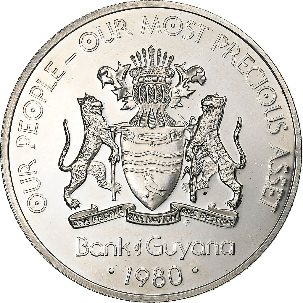Guyana, 10 Dollars, 1980, Franklin Mint, 10é Anniversaire de l'Independence