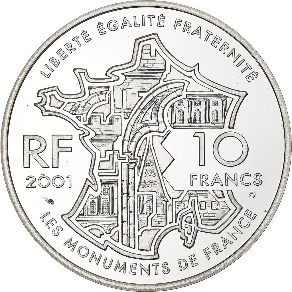 Frankreich, 10 Francs, Notre Dame de Paris, 2001, Paris, Silber, UNZ, KM:1272