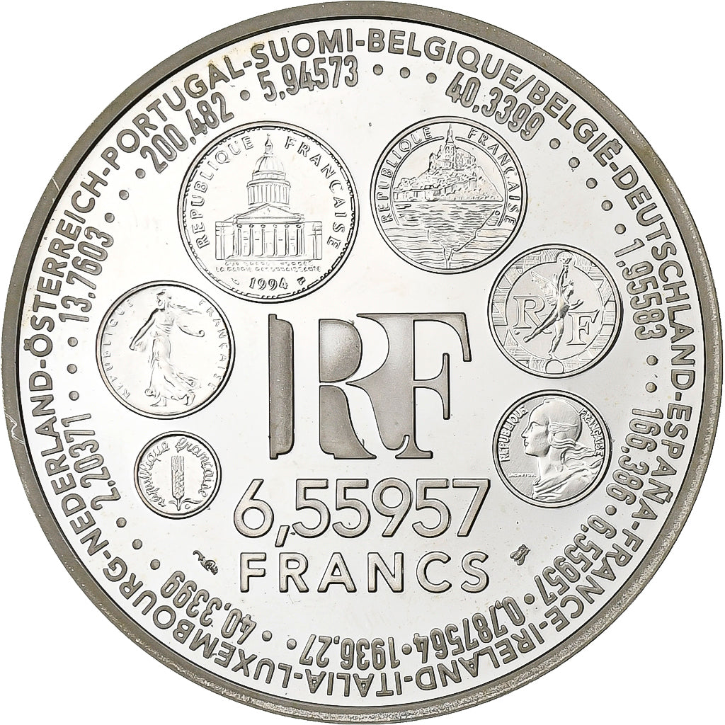 France, 6.55957 Francs, Europa, 1999, Paris, Silver, MS(63), KM:1255