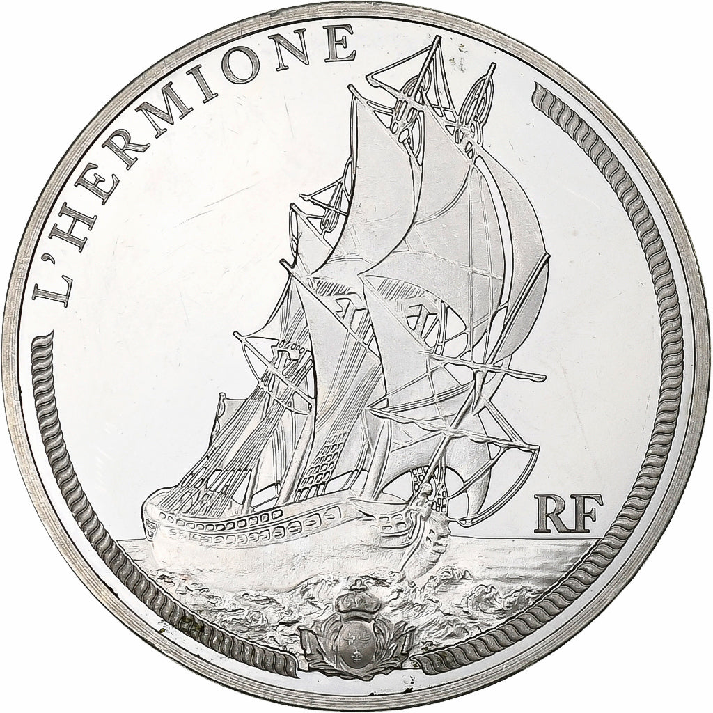 Francia, 10 Euro, L'Hermione, Prueba, 2012, Paris, Plata, EBC