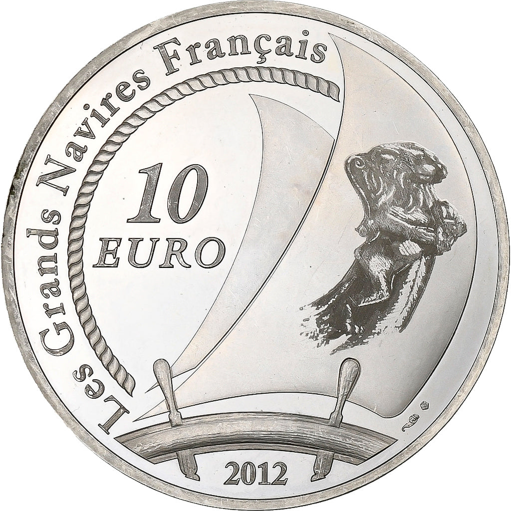 Francia, 10 Euro, L'Hermione, Prueba, 2012, Paris, Plata, EBC