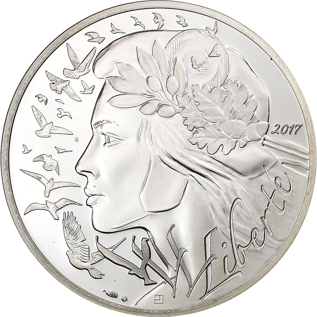 França, 20 Euro, Liberté, Proof, 2017, Paris, Prata, MS(63)
