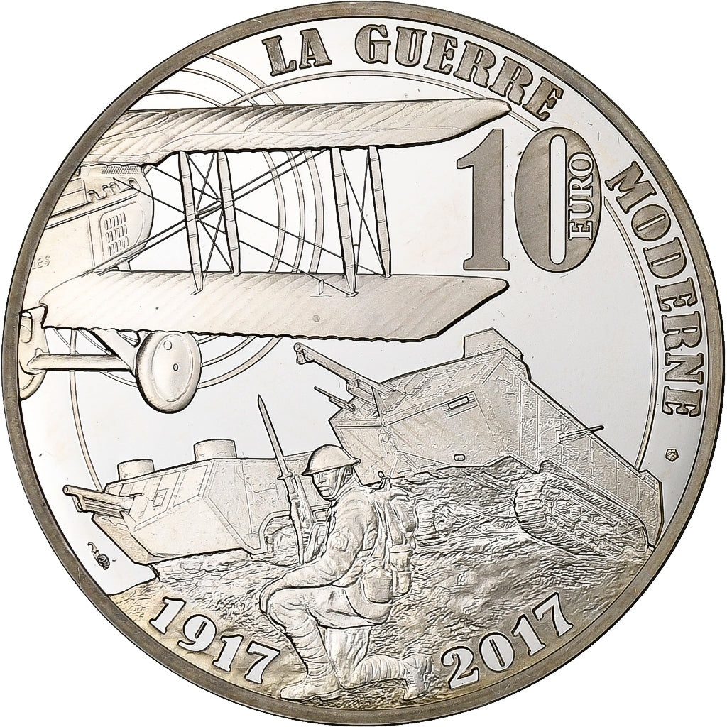 Frankreich, 10 Euro, La guerre moderne, PP, 2017, Paris, Silber, UNZ