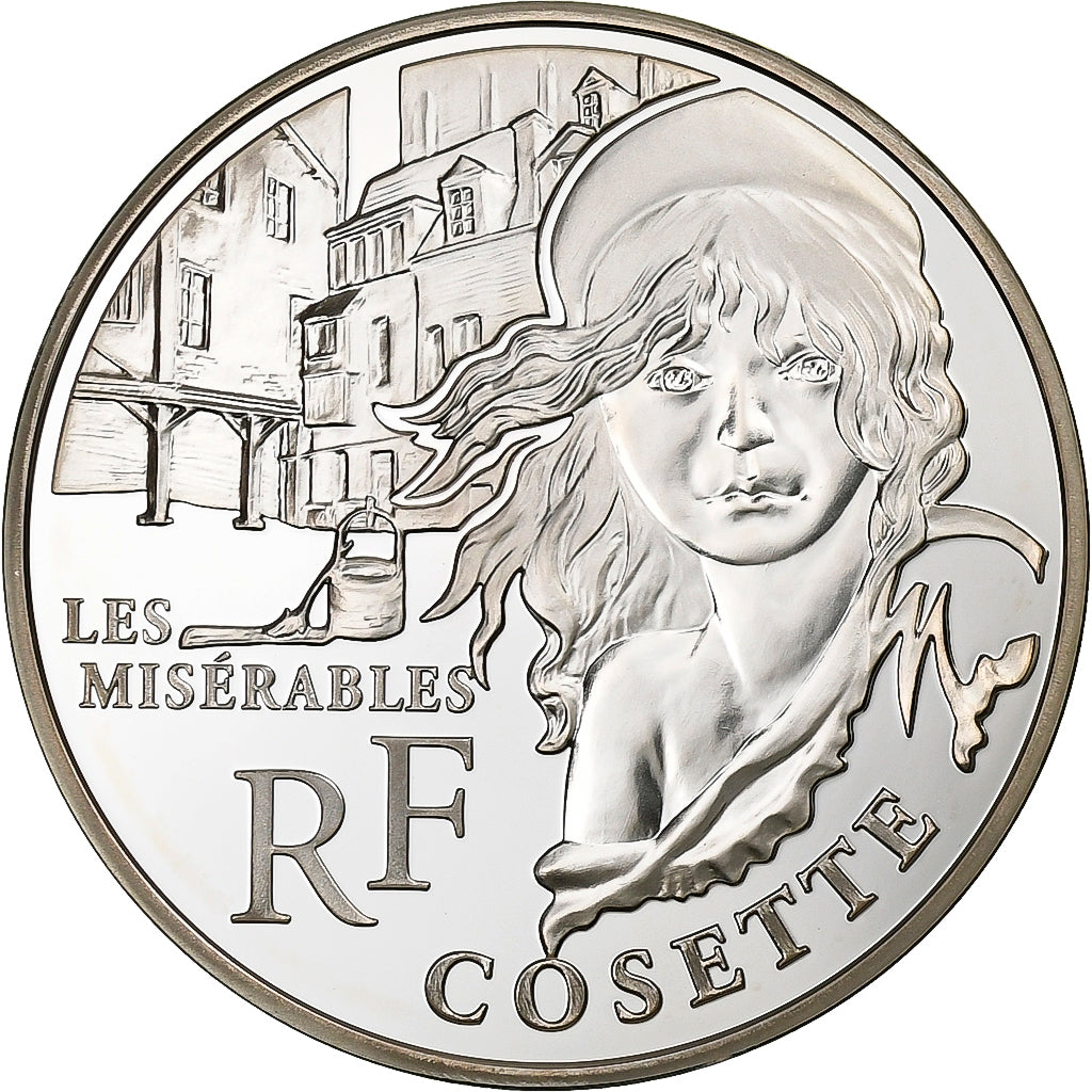 França, 10 Euro, Cosette, 2011, Paris, Prata, MS(63), KM:1827