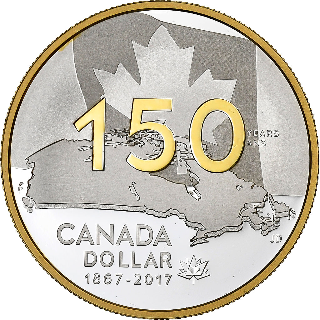 Canada, Elizabeth II, Dollar, 150 Jahre Kanada, 2017, Ottawa, Proof, Srebro i