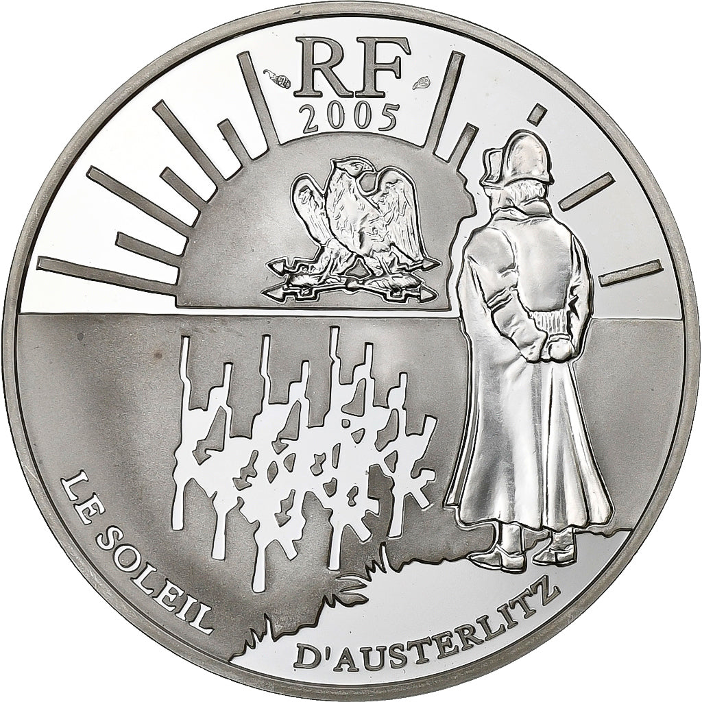 França, 1-1/2 Euro, Le Soleil D'Austerlitz, Proof, 2005, Paris, Prata, MS(63)