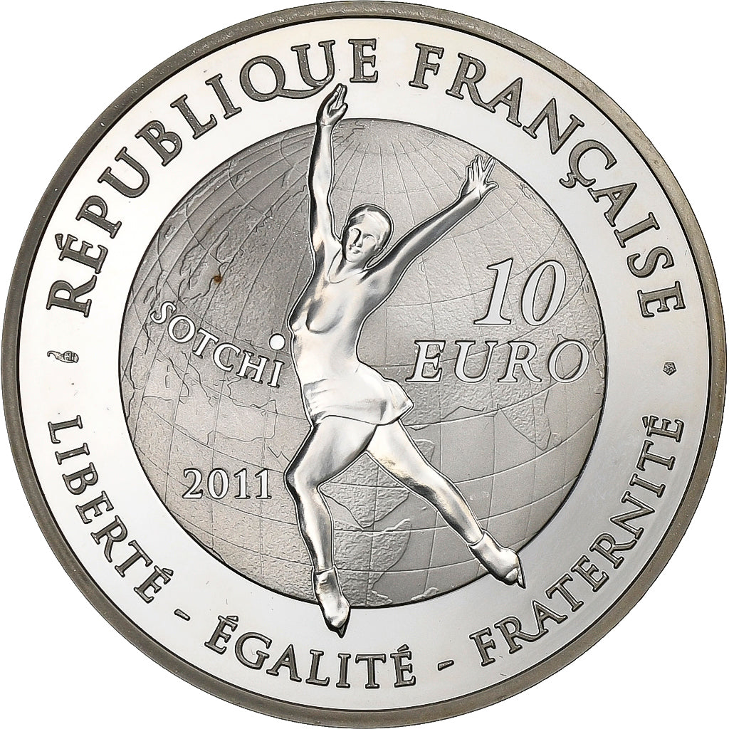 Francia, 10 Euro, Jeux D'Hiver Patinage Artistique, 2011, Paris, Argento, SPL
