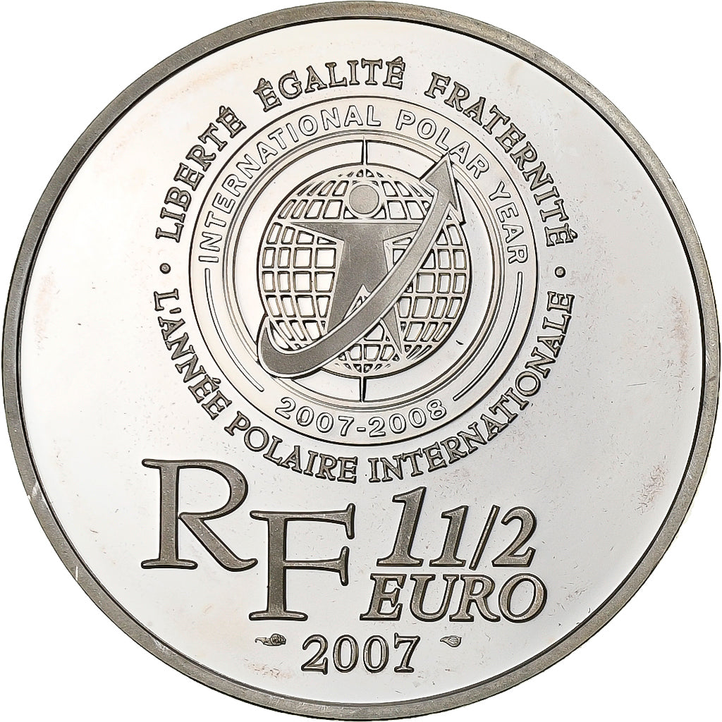 Francia, 1-1/2 Euro, Paul-Émile Victor, 2007, Paris, Argento, SPL, KM:1473
