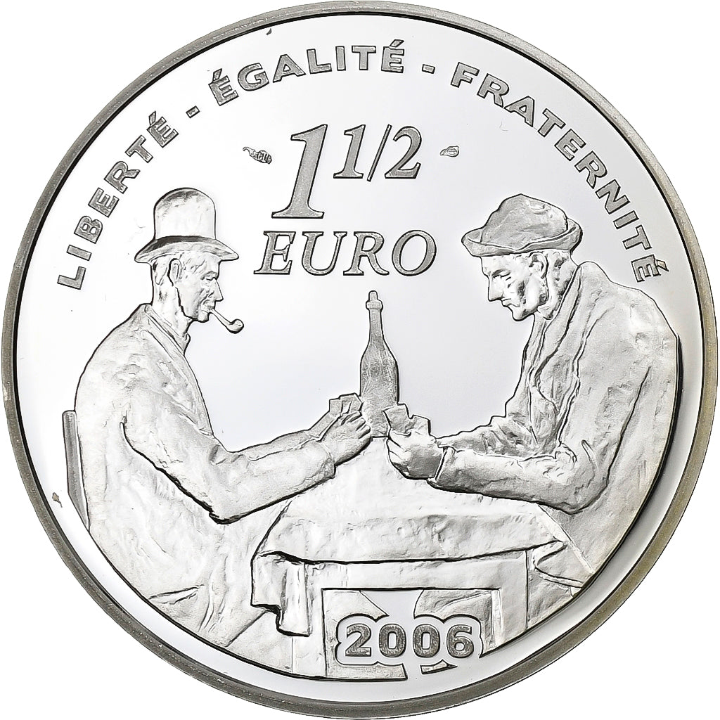 Francia, 1-1/2 Euro, Paul Cézanne, 2006, Paris, Plata, SC, KM:1453