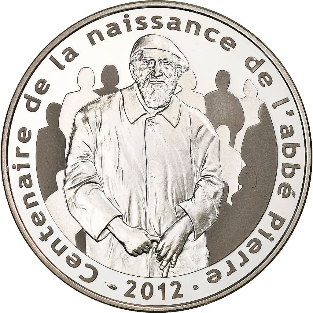 Frankreich, 10 Euro, abbé Pierre, 2012, Paris, Silber, UNZ, KM:1895