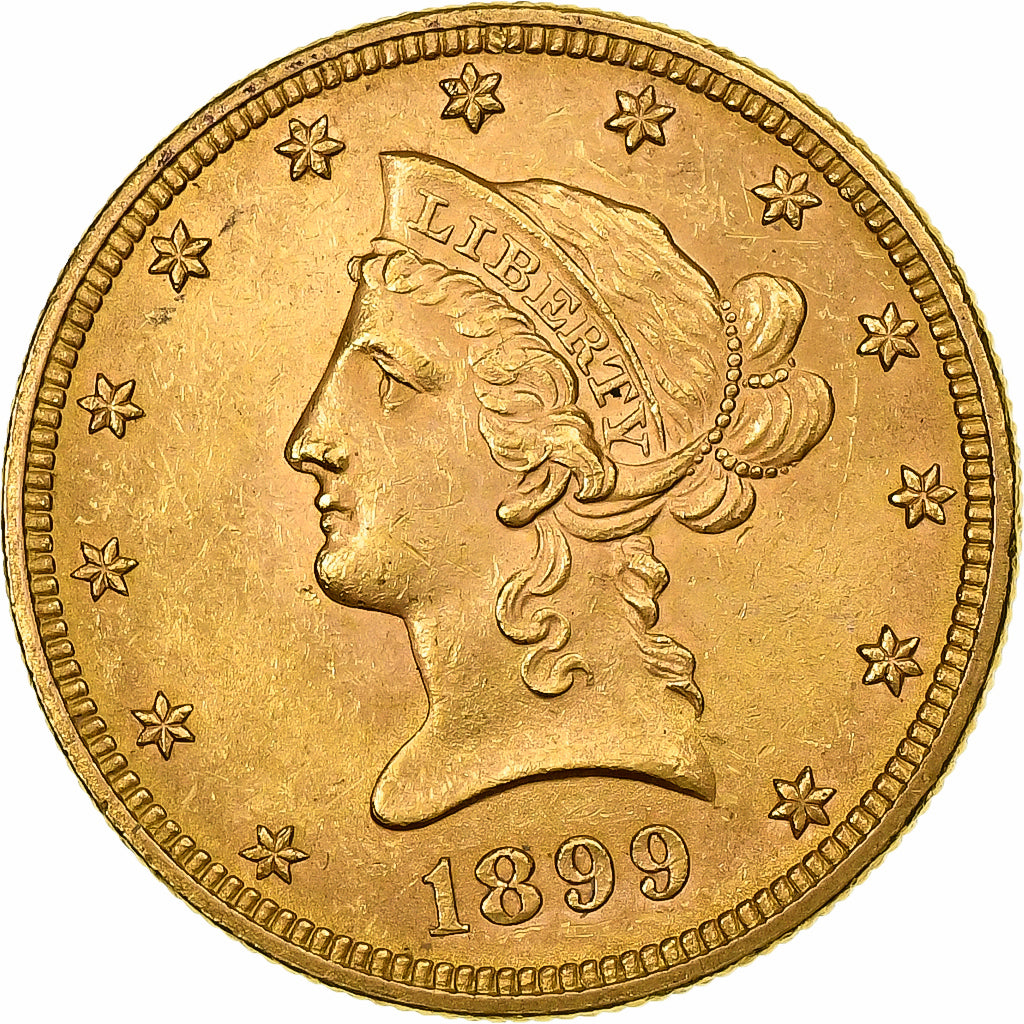 Stati Uniti, $10, Eagle, Coronet Head, 1899, U.S. Mint, Oro, BB+, KM:102