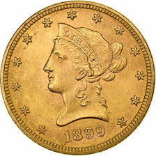 Stati Uniti, $10, Eagle, Coronet Head, 1899, U.S. Mint, Oro, BB+, KM:102