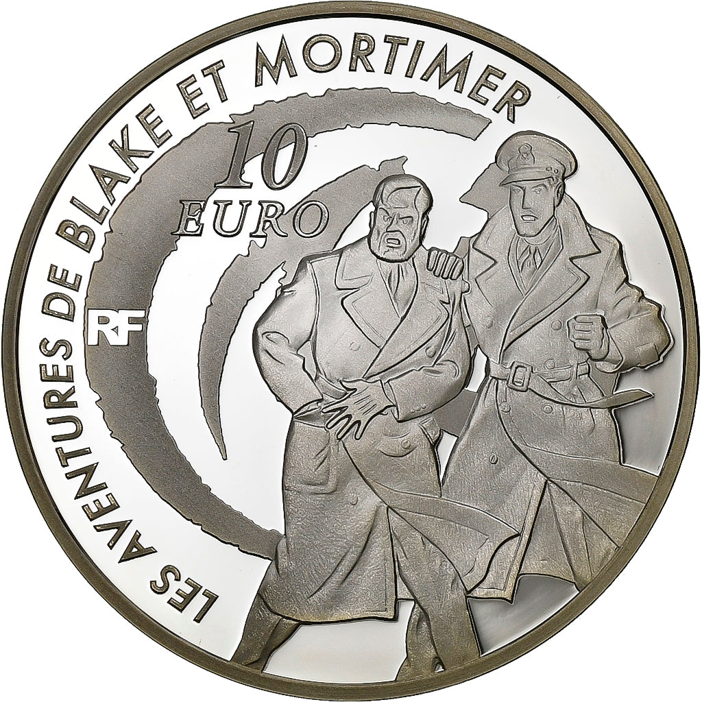 Francia, 10 Euro, Les Aventures de Blake et Mortimer, 2010, Paris, Plata, SC