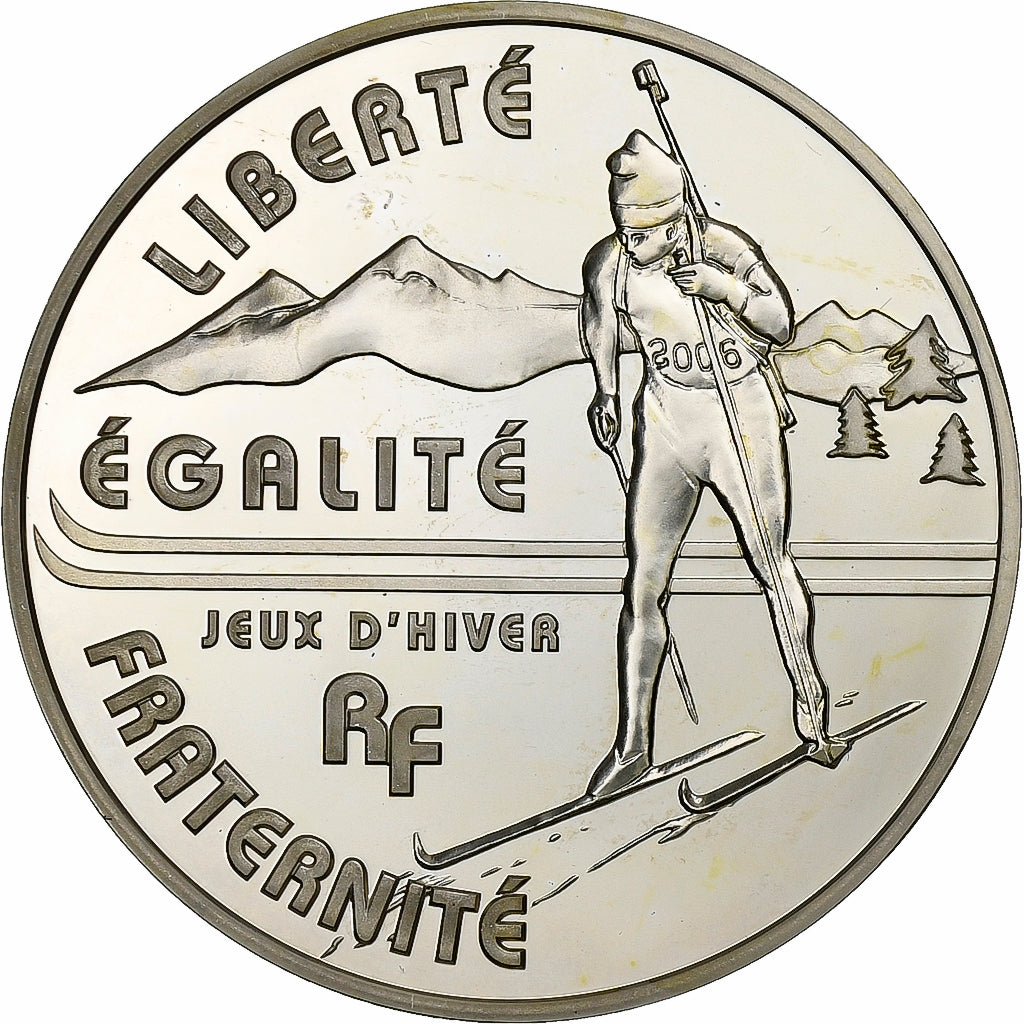 Francia, 1-1/2 Euro, Jeux d'Hiver- Biathlon, 2005, Paris, Argento, SPL, KM:1423