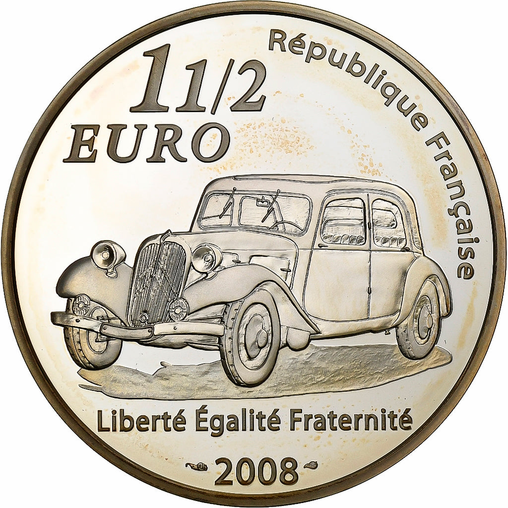 Frankrijk, 1-1/2 Euro, André Citriën, 2008, Paris, Zilver, UNC-, KM:1555