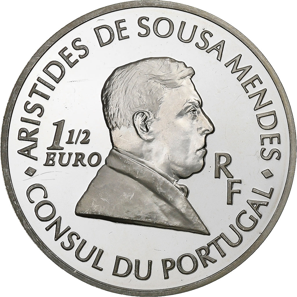 Francia, 1-1/2 Euro, Aristides de Sousa Mendes, 2007, Paris, Argento, SPL