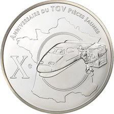 Frankrijk, 1/4 Euro, TGV Pièces Jaunes, 2006, Paris, Zilver, UNC-, KM:1457