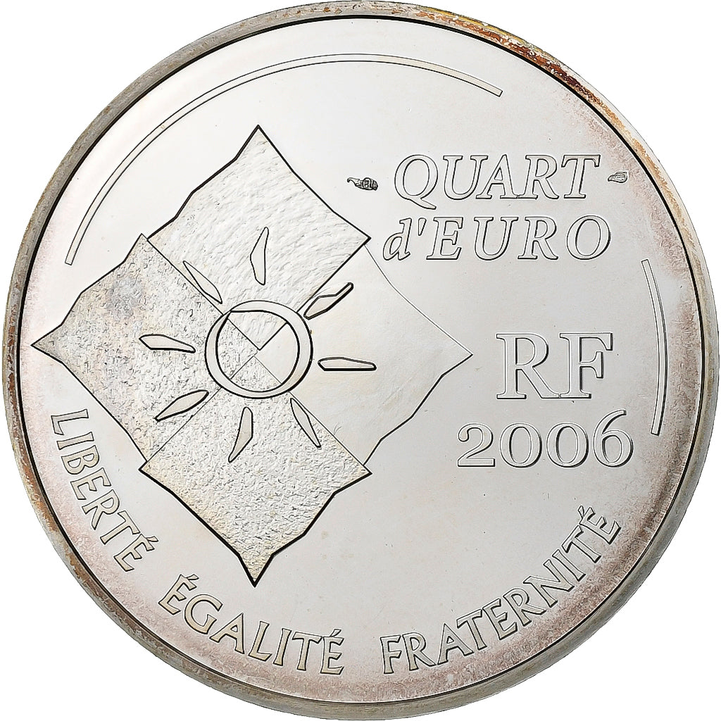 Frankrijk, 1/4 Euro, TGV Pièces Jaunes, 2006, Paris, Zilver, UNC-, KM:1457