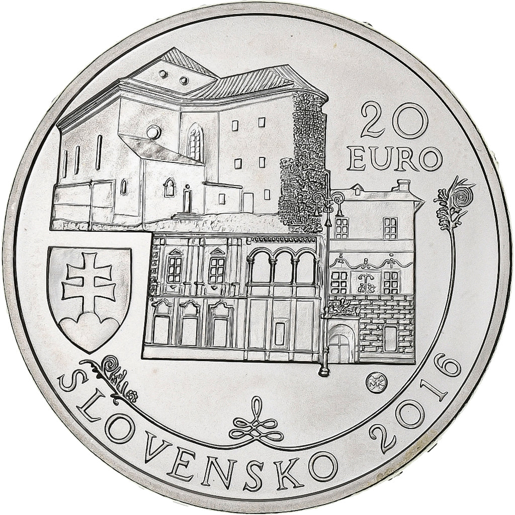 Slovakia, 20 Euro, Château de la Ville de Banska, 2016, Silver, MS(63)